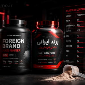 مقایسه-گینر-ایرانی-و-خارجی-مکمل-بدنسازی-bodyprime